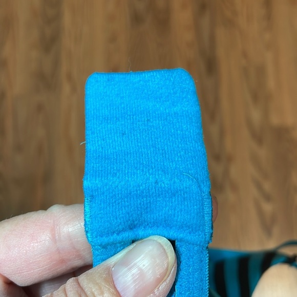 2010s striped teal and black Cotton Underwire bra, lined Demi, 36C - Picture 6 of 8